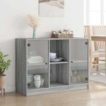 Larryhot Aparador madera de ingeniería gris Sonoma 102x37x75,5 cm, Robusto y duradero, fácil de montar, una opción ideal para la decoración del hogar - Gris - Ver 3