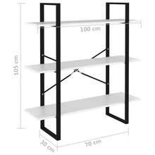 Libreria vidaXL bianca 100x30x105 cm Materiale a base di legno - Bianco - Visualizzare 7