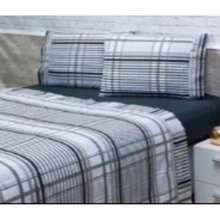 Cotton Sheet Set 4 Pieces Single Double Queen King - GRAY CHECKERED - View 4