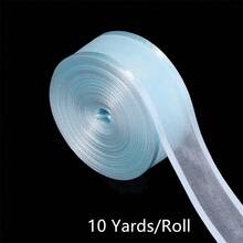 Ruy băng vải organza mỏng, khổ rộng 10 thước/cuộn, thích hợp để gói quà trang trí ngày lễ, ruy băng voan nhiều màu 25mm. - Ruy băng lưới - Xem 10