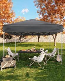 Huisuilinss Canopy Tent,10X10FT Pop Up Canopy Tent,Outdoor Instant Beach Tent,Portable Gazebo With 3 Adjustable Height,Easy Set Up Sun Shelter With 4 Sandbags & Carrying Bag For Camping Parties Outdoor Events - gris - Ver 7