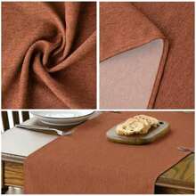 Artoid Mode Camino de mesa color marrón claro, decoración de cocina y comedor para temporada de otoño, lavable, para decoración de fiesta en el hogar, 13x72 pulgadas(13" x 90", Table Runner anaranjado, (Rusty Orange)) - Multicolor - Ver 5