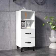 Buffet vidaXL Blanc 34,5 x 34 x 90 cm Matériau à base de bois - Blanc - Voir 3