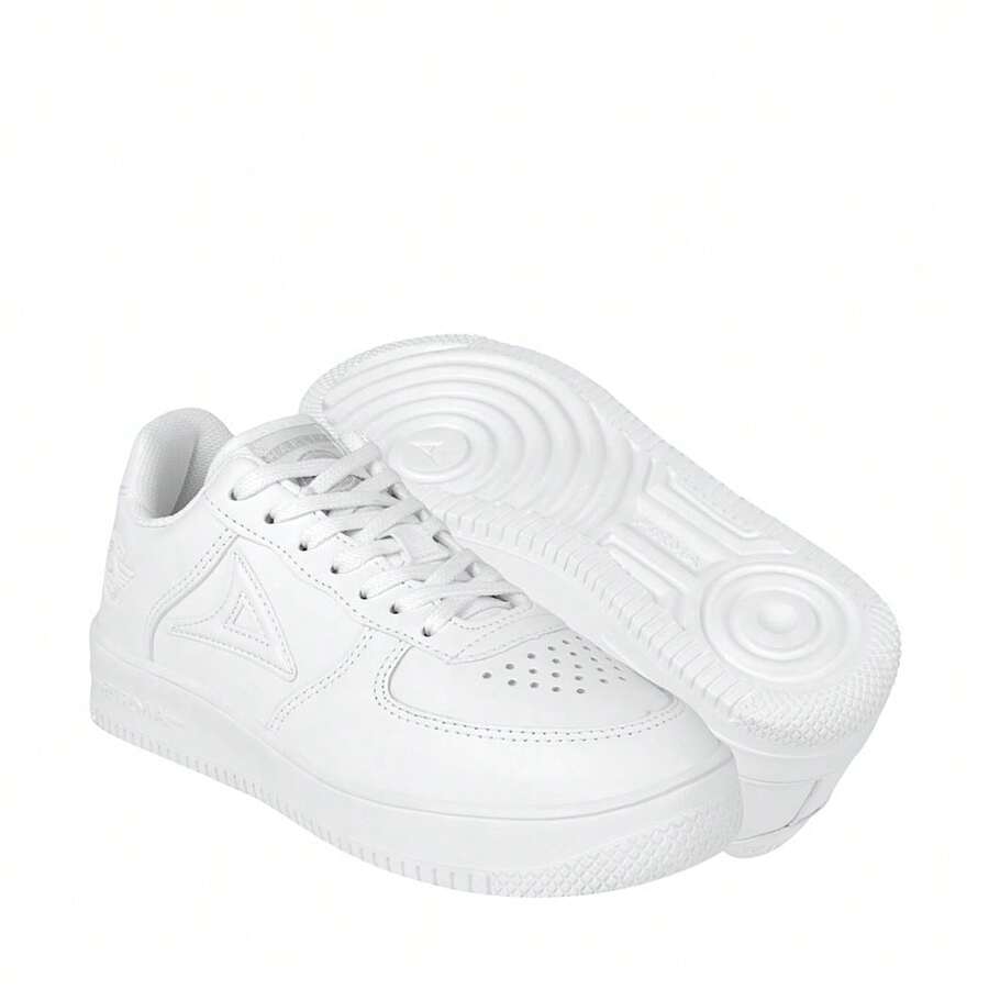Tenis Pirma Joven Niña Niño Unisex Simipiel Blanco Deportivos Running Casual Ligeros Transpirables Antiderrapantes Zapatos Niña para Caminar Escuela Diario Comodos Moda Urbana Primavera Verano 5002-1 - Blanco - Ver 1