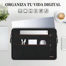 Funda Laptop 15 - 15.6 Pulgadas Impermeable Funda para Laptop Duradero Estuche para Laptop Adecuado para Pro/ Laptop, Negro L - black + 15-15.6 Pulgadas - Ver 3