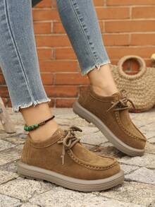 Elegant Handmade Thick Linen Rope Tie Women's Casual Outdoor Shoes, Solid Color Fashion Versatile Commuting Party Holiday Business Flat Loafers, Brown Crocodile Shoes - Brown - View 3