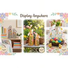 2pcs Cute Resin Rabbit Figurines, Creative High & Low Easter Decor, Animal Ornaments For Bedroom, Bookshelf, Tabletop, Living Room Home Decor - Multicolor - View 8