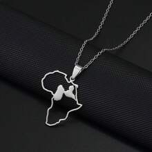 1 chiếc vòng cổ mặt dây chuyền hình bản đồ châu Phi với Guadeloupe và Mayotte, kích thước 3.5CM, dành cho nữ và bé gái, làm bằng thép không gỉ. - Nhiều màu - Xem 7