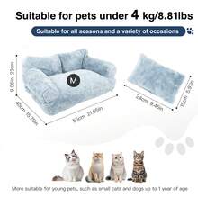 Luxury Plush Pet Sofa Bed – Warm & Cozy Nest For Cats And Small Dogs Up To 29lbs | Stylish Large Pet Lounger For All Seasons - Multicolor - View 14
