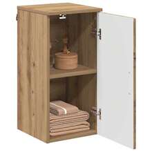 Meuble de salle de bain mural vidaXL en chêne artisanal 30 x 31,5 x 61 cm - Tabac - Voir 1