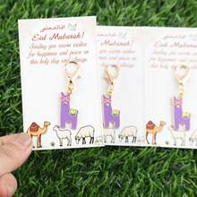 3/6pcs Alpaca Keychain Set, Includes Holiday Greeting Card For Personalized Wishes, Animal Party Gifts, Bag Charm, Key Chain Accessories, Holiday Thank You Gifts - Multicolor - View 8