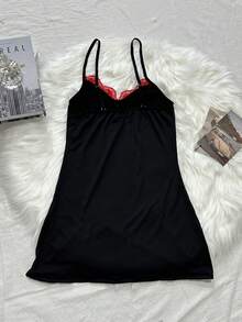 性感内衣，女士性感蕾丝睡衣，贴身衣物 - 黑色 - 查看 2