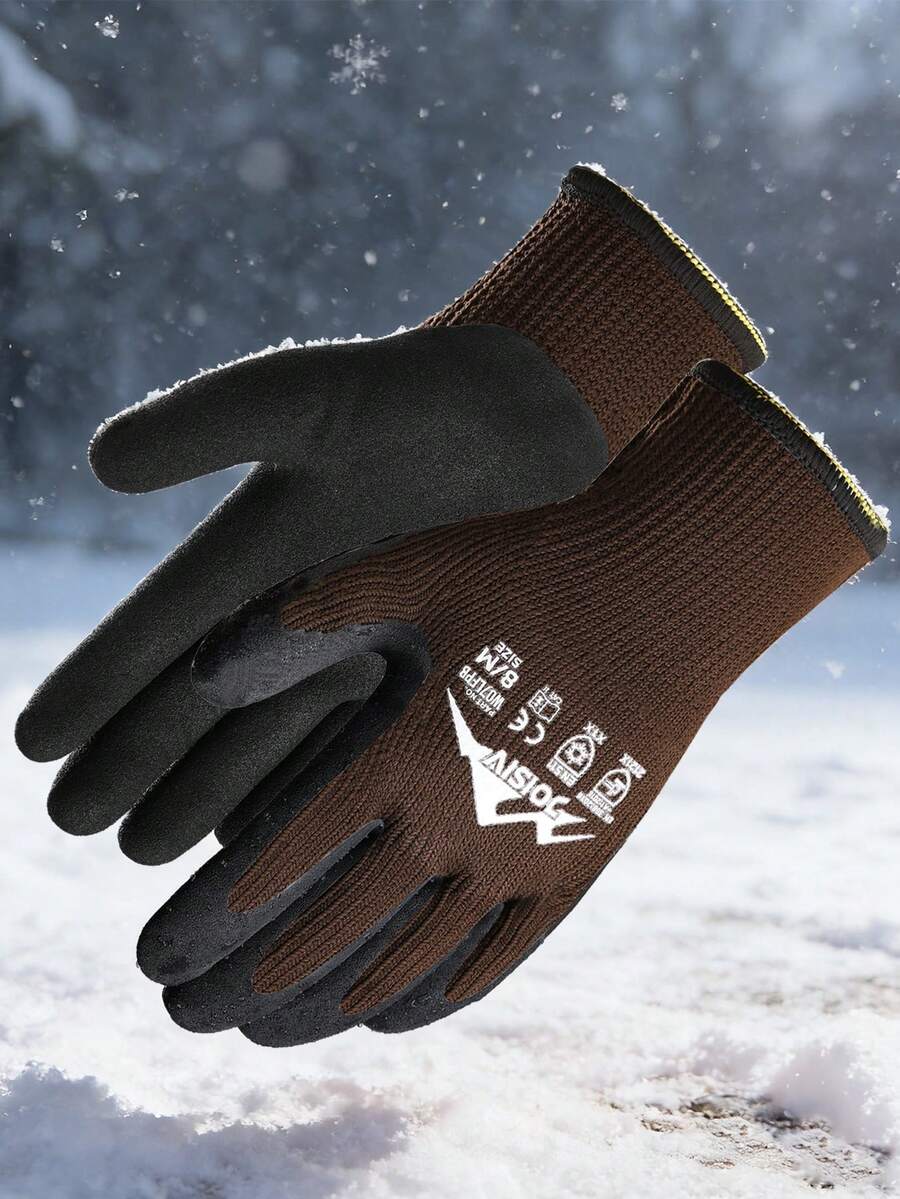 1 Pair Waterproof Latex Coated Safety Work Gloves, Anti-Slip, Durable, Lightweight And Comfortable, Unisex, Suitable For Gardening, Cleaning, Household Chores, Fishing And Other Damp Environments - 1 Pair - View 1