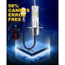 ASDKATUR Bombilla H7 LED 22000LM 6000K Blanco Bombilla LED H7 para Faros De Coche 100W 500% Brillo Sin Ventilador Mini Tamaño Plug and Play Kit De Conversión Halógeno Reemplazo Paquete De 2 - H3 - Ver 5