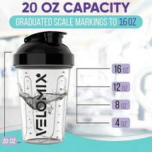 2 Pack 20oz Protein Shaker Bottles With Stainless Steel Whisk Balls Leakproof Lid Odor Resistant Sealing Ring For Gym Fitness Travel Sports Workout Shakes Healthy Drinks Daily Use For Men Women Easy To Clean Durable Plastic Essential Workout Accessories - 20盎司+28盎司 - 查看 5
