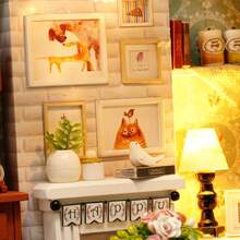 1pc Diy Miniature House Kit, Doll House Kits For Adults To Build, Wooden Doll House Making Kit With Furniture, Craft Handmade Toy, Luxury Kit/Christmas Birthday Gift - 日 - 查看 5