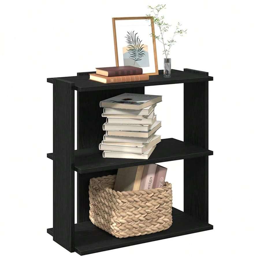 Estantería vidaXL con 3 baldas, negra, 60x30x60 cm, material a base de madera. - Negro - Ver 1