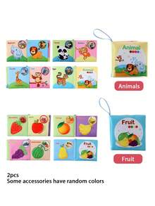 Montessori 4-In-1Cloth Book 1/2/3/6Pcs Washable Crinkle Fabric Book For Baby, Various Patterns Educational Toy Ideal Gift For All Holiday Birthday - Multicolor - View 25