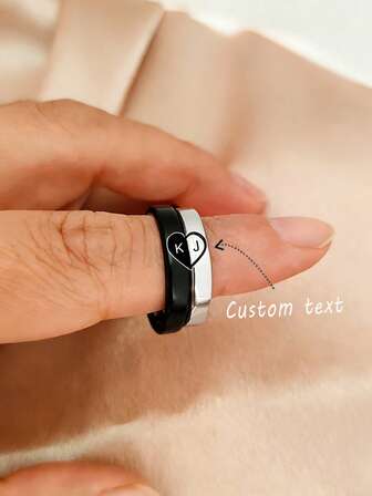 suteyi Personlig hjärtformad ring, parringar, bokstavsringar, årsdagsringar, vigselringar, personlig alla hjärtans dag-present