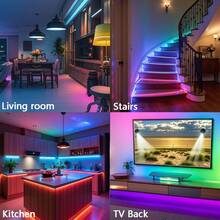 1 dải đèn LED thông minh, dài 15 mét, chất lượng cao, đổi màu RGB, điều khiển bằng ứng dụng, điều khiển từ xa 44 phím, đồng bộ nhạc, dùng trang trí nhà cửa, phòng ngủ, nhà bếp, TV, tiệc tùng, quà tặng sinh nhật, trang trí phòng Giáng sinh, trang trí Giáng sinh mùa đông, quà Giáng sinh. - 44CHÌA KHÓA - Xem 3