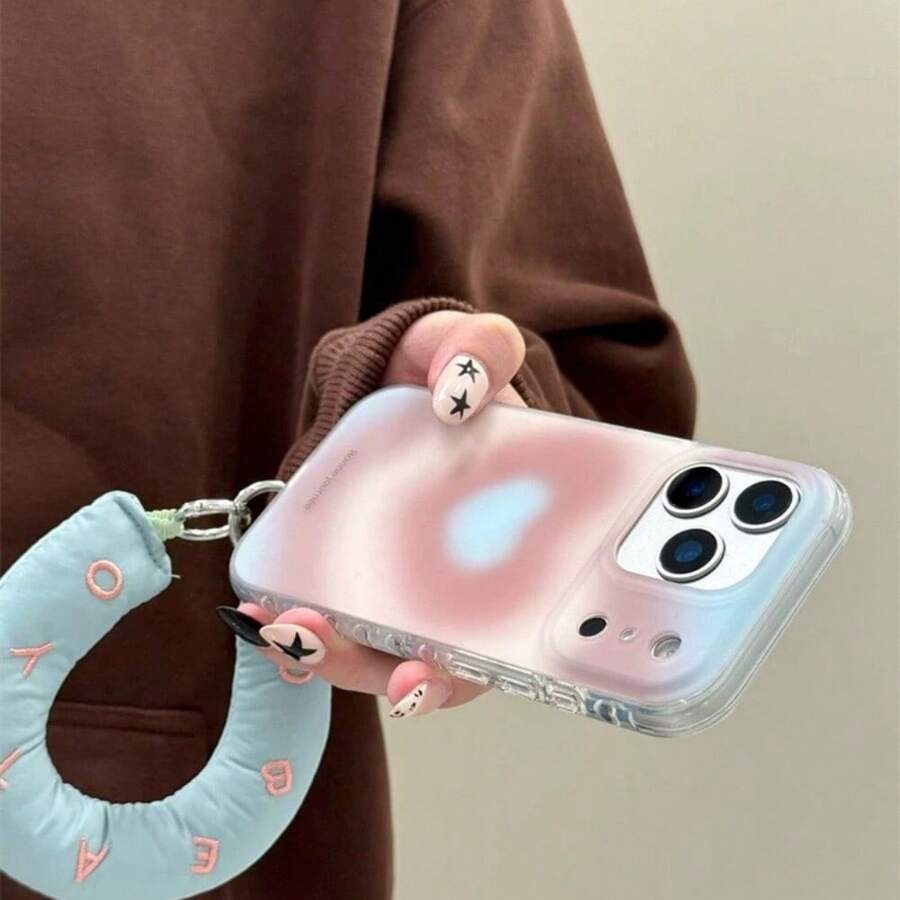 扎染粉蓝爱心图案 17 Pro Max 手机壳，创意保护套，兼容 15、17 Pro、13、16 Pro、17 - 淺藍色 - 查看 1