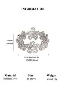 Nhẫn Zirconia hình hoa, mạ vàng 18K, làm từ thép không gỉ, thích hợp cho nữ/mẹ, có size 7 và 8, trang sức cưới/phụ kiện ngày lễ, quà tặng Ngày Valentine và Ngày của Mẹ. - Nhiều - Xem 14