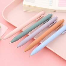0.5mm Black Bullet Tip 5 Pieces Morandi Color Retractable Gel Pen Macaron Student Retractable Pen Office Stationery Elastic Signature Pen - Áp lực bút của Morandi - Xem 6