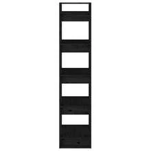 Estantería/separador de ambientes vidaXL, color negro, 41x35x160 cm, madera maciza de pino. - Negro - Ver 6