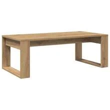 Table basse vidaXL en chêne artisanal 102 x 50 x 35 cm, matériau à base de bois - Tabac - Voir 7