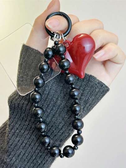 This Product Includes 1pc Red Heart-Shaped Phone Lanyard, 1pc Beaded Phone Wrist Strap, And Some DIY Jewelry Accessories. It Is Very Suitable As A Gift For Valentine's Day, Back To School, And Outdoor Camping.