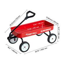 Pull-Along Wagon For Kids, 39 Inch Toddler Wagons, Supports Up To 176 Lbs, All-Terrain Wagons With Handle, Utility Wagon Cart Birthday Present For Kids Gardening Beach Camping, Red - Red - View 10