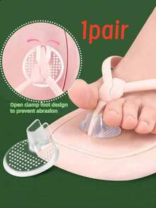 1 Pair Soft Gel Thong Sandal Insoles, Protect Toes, Suitable For Flip Flops, Sandals, Shoe Inserts, Anti-Slip Pads, Metatarsal Pads - Transparent - View 6