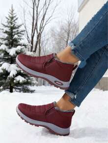 A Must-Have Item For Winter 2025, Women's Snow Boots, Women's Outdoor Zapatos Deportivos Mujer Women's Sports Shoes, Comfortable, Soft, Non-Slip Women's Casual Flat Snow Boots, A Top Choice For Thanksgiving And Christmas, And A Top Choice For Women At Work. - Đỏ - Xem 5