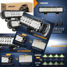 ASDNilight Barra de luz LED 2 Piezas 12 Pulgadas 72 W Foco de inunón Luces LED de conducción Luces antiniebla Luces de  LED luz de Trabajo 2 años de garantía - Barra de luz de 12" - 72 W - Ver 9