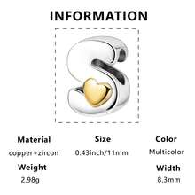Mặt dây chuyền hình trái tim mạ bạc 925 chữ cái A-Z, dây chuyền chữ cái trơn A-Z mang đến nhiều lựa chọn. Lý tưởng để làm vòng tay và vòng cổ tự làm. Mặt dây chuyền hạt chữ cái đầu hình trái tim bằng vàng, món quà trang sức tuyệt vời cho phụ nữ. - Bạc - Xem 17