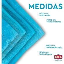 GILA Toalla para Manos de Algodón Essentials I Paquete de 5 Toallas para Baño Color Gris (70 x 40 cm) - Azul Cielo - Ver 4