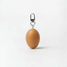 1pc Realistic Egg Keychain Pendant, Funny Halved Egg Backpack Charm, Quirky Student Backpack Decoration, Home Decor Keychain Gift - Multicolor - View 5