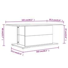 Table basse vidaXL noire 102 x 55,5 x 40 cm, matériau à base de bois - Noir - Voir 7