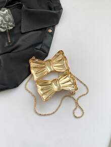 1pc Mini Acrylic Metallic Bow Handbag[US-Based Shipping],Shiny Electroplated Fashion Clutch For Women, Women's Fashion Chain Crossbody Bag, Suitable For Valentine's Day, Mini Acrylic Electroplated Metallic Silver Shiny Bow Decor Clutch Bag, Parties, Dates,Shiny, Chic, And Full Of Charm - This Mini Metallic Bow Bag Is Your New Party Essential. Multipurpose Coin Purse For Jewelry, Earphones Or Gifts , Weddings, Dates, Or As A Shoulder/Crossbody Bag,Bowknot Mini Evening Bag, Women's Chain Lip Gloss Pouch, Dates, Coin Purse,Versatile Women's Personalized Fashion Chain Lipstick Pouch, Jewelry/Earphone/Cosmetic Storage Box, Gift For Ladies, Suitable For Valentine's Day, Party, Wedding Dress Decoration, Date Use Shoulder/Crossbody Bag, Elegant Ladies ,Christmas, Christmas Gifts, Christmas Outfits, Christmas Styling, Purse,Purses,Bags,Bag,Wallet,Purses And Bags Women,Personalized Gifts,Keychain,Stocking Stuffers For Women,Wicked,Travel Bags,Pink Purse,Cruise Essentials,Customized Gifts - 金色 - 查看 9