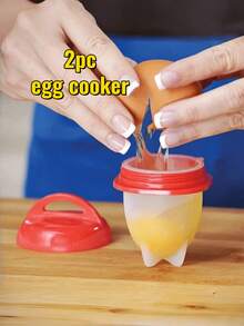 Non-Stick Silicone Egg Cooker - Easily Boil Eggs, Red Lid With White Handle, Suitable For Frying Pan Or Wok, Essential For Cooking | Modern Kitchen Tool | Durable Cooking Utensil, Egg Cooker, Kitchen Essential - Multicolor - View 13
