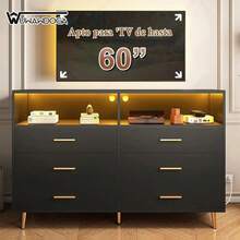 Esta Moderna Mesa de Noche/Unidad de Almacenamiento para Sala de Estar de Estilo Minimalista Cuenta con Una Luz LED Ajustable y Cajones, es Adecuada para Dormitorios y Salas de Estar y es Fácil de Ensamblar - Negro - Ver 10
