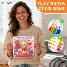 GDTME Adult Coloring Books With Funny Patterns, Cute Drawing Books, Perfect Gifts For Valentine's Day, Christmas Party, Halloween And Birthday - Sweet Scene Coloring, Stress Relief: Suitable For Friends Who Enjoy Coloring And Back To School Season (Cozy Space Coloring) - 7.9*7.9 Inches - View 4
