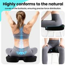 Office Chair Seat Cushion, Cooling Gel Enhanced Memory Foam Cushion For Long Sitting - Back, Sciatica, Coccyx, Tailbone Pain Relief Pillow - For Office, Gaming, Car, Wheelchair - 黑色 - 查看 4