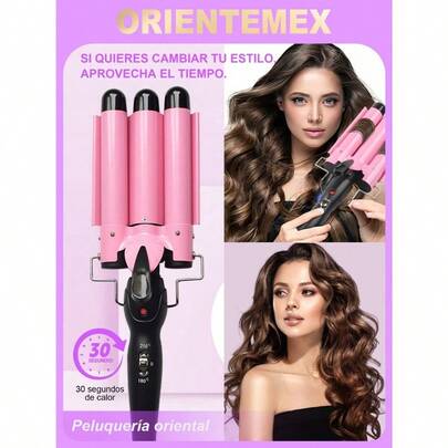ORIENTEMEX Waflera Para Cabello Tenazas Rizadoras Enchinadora,adecuado para mujeres con cabello rizado natural grande y ondulado, un gran regalo de cumpleaños, regalo de Navidad
