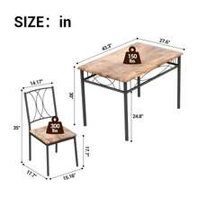 Juego de Comedor para 4 Personas de 5 Piezas, para Apartamento y Cocina - Marrón - Ver 2