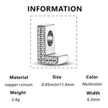 S925 镀银简约 26 个字母缩写星形闪亮，闪亮双字母 DIY 珠子适合原创吊坠、手链、珠宝制作、时尚 DIY 珠宝礼物，适合女性、女孩、生日仪式