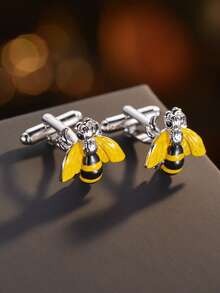 1 Pair Cute Animal Bee, Ladybug, Goldfish Shaped Copper Cufflinks, Men's French Cuff Shirt Accessories - Multicolor - View 2