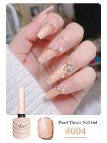 MISS SHAKA 10毫升秋冬美甲白色蓝色粉色螺纹凝胶指甲油流行美白贝壳珍珠极光光疗指甲油美甲艺术美甲用品圣诞美甲 - 彩色 - 查看 6