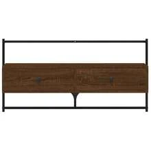 Meuble TV mural vidaXL, chêne brun, 100,5 x 30 x 51 cm, bois d'ingénierie - Tabac - Voir 7