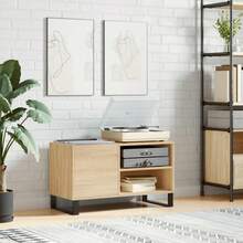 Meuble à disques vidaXL Chêne Sonoma 85x38x48 cm Matériau à base de bois - Tabac - Voir 2